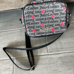 Juicy Couture Black and Red Heart Crossbody Bag